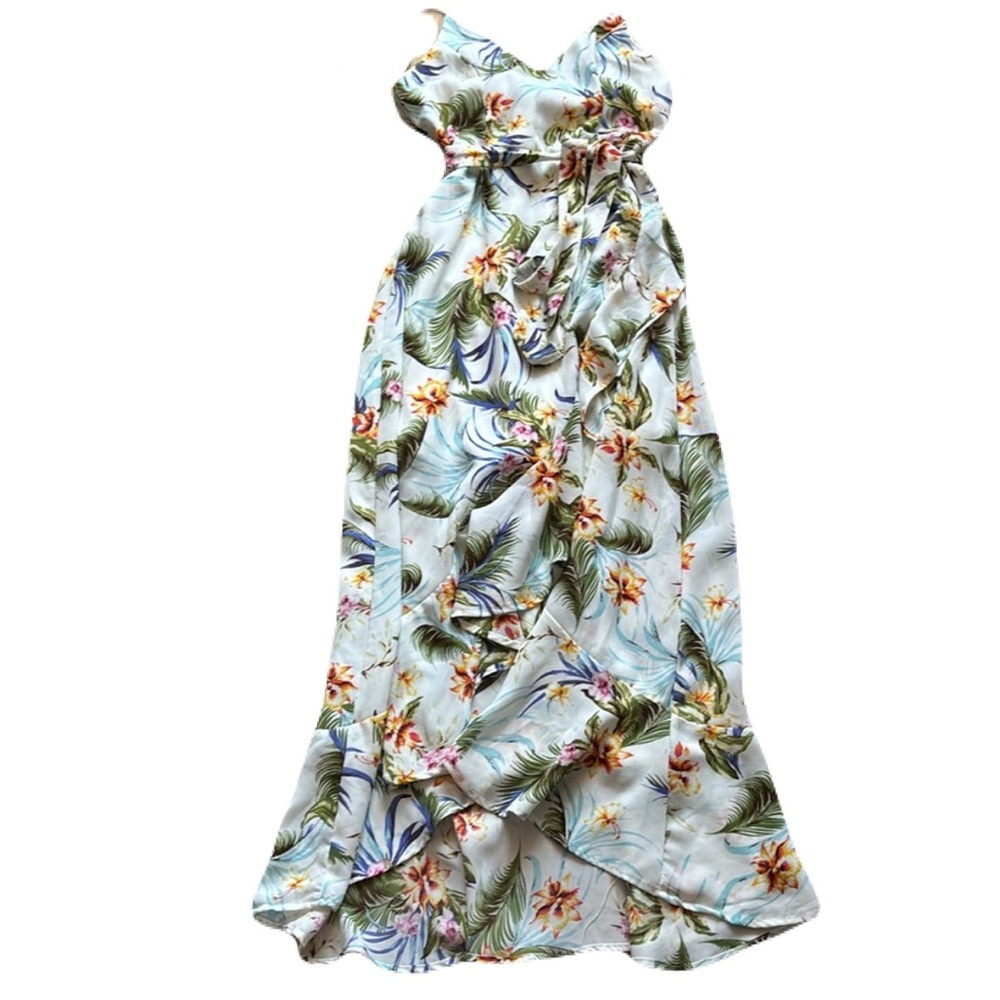 Miami floral white summer dress size extra small tropical print